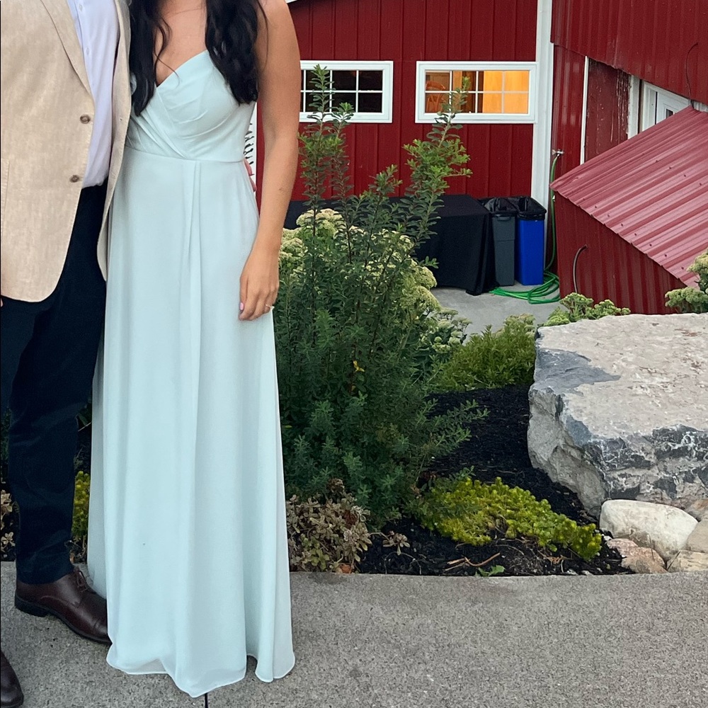 Bill levkoff bridesmaids dress 7035 pale blue